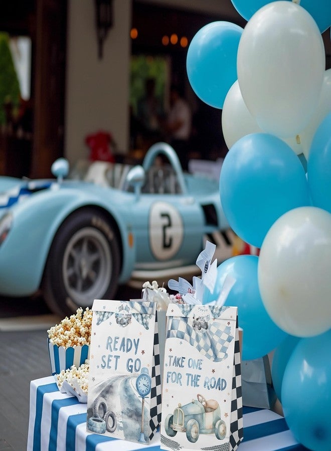 HaPiBiDesign Race Car Party Favor Bags - 24 Pcs with Stickers - Watercolor Race Car Themed Birthday Party Supplies - Image 5