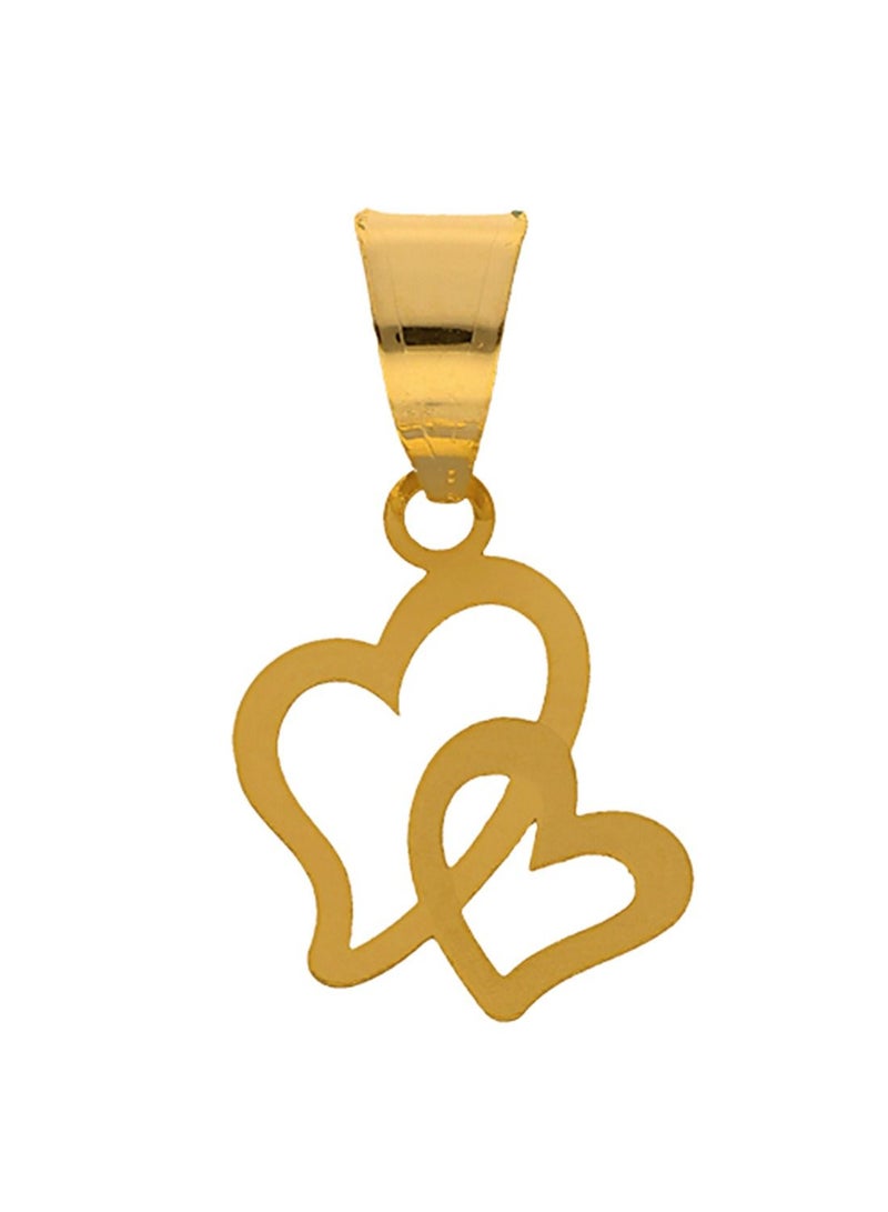 FK Jewellers Gold Twin Hearts Pendant 18KT - FKJPND18KU1056 - Image 1