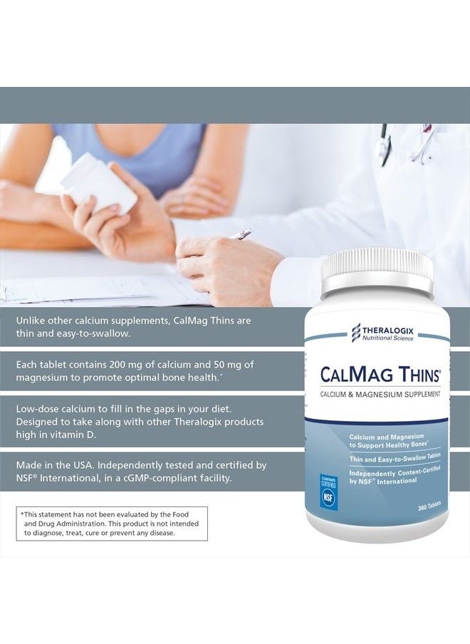 Theralogix CalMag Thins Calcium Magnesium Supplement | Bone Health & Bone Strength Vitamin | 360 Tablets - Manufactured in The USA and NSF Certified  - Image 3