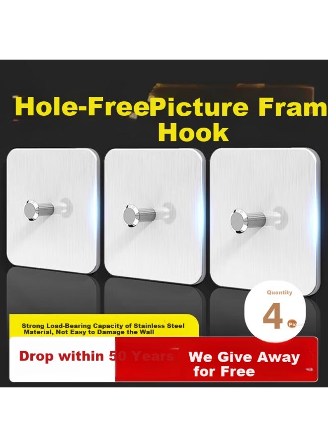 Additive Degree Jiadu Stainless Steel Picture Hanging Kit, No Drilling Required Hooks , Wedding Photo Frame Hangers, Wall-mounted, No Marks Left - Image 1