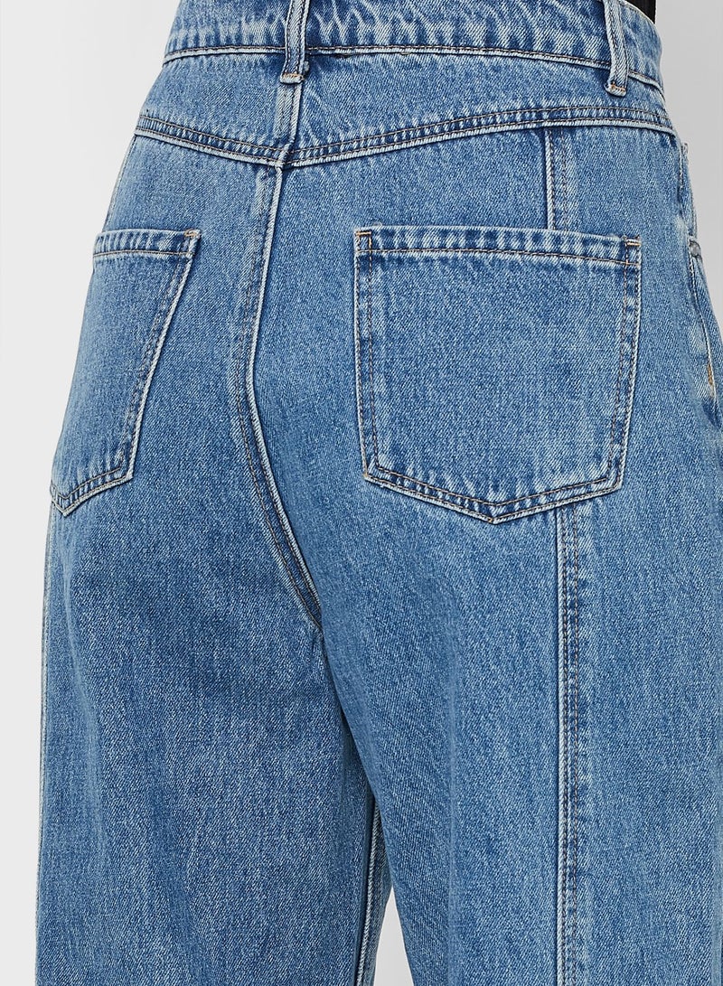 LOST INK High Waist Front Seam Barrel Leg Jeans - Image 4