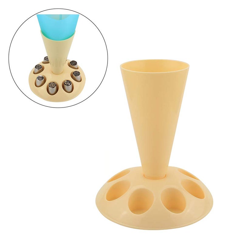 Hooshion Pastry Bag Holder Stand Icing Bag Holder Piping Bag Holder with 8 Holder Slots Pipping Bag and Tips Holder Piping Bag Stand for Baking Accessories