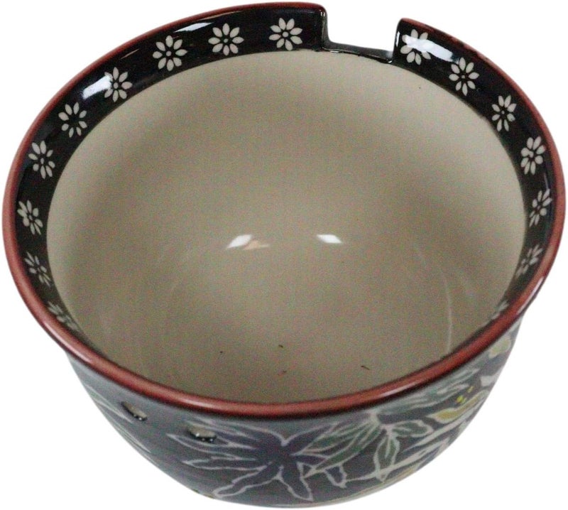 Ebros Gift Ebros Starry Night Sky Bamboo Leaves Ramen Udong Noodles Ceramic Porcelain Bowl With Built In Chopsticks Rest and Bamboo Chopstick Set for Kitchen Dining Soup Rice Meal Bowls 2 - Image 5