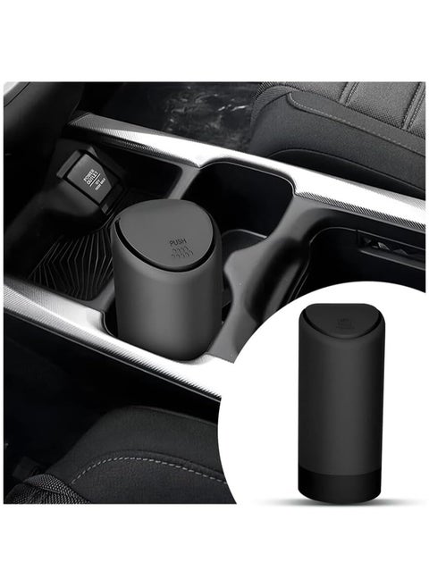 Car Trash Can with Lid Mini Silicone Auto Garbage Container Waterproof Leakproof Portable Vehicle Trash Dustbin Mini Garbage Bin for Automotive Car Home Office Kitchen