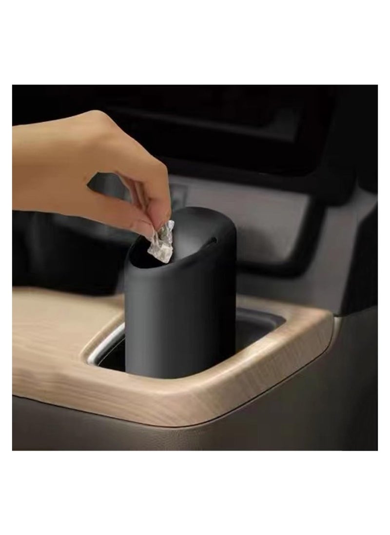 Car Trash Can with Lid Mini Silicone Auto Garbage Container Waterproof Leakproof Portable Vehicle Trash Dustbin Mini Garbage Bin for Automotive Car Home Office Kitchen