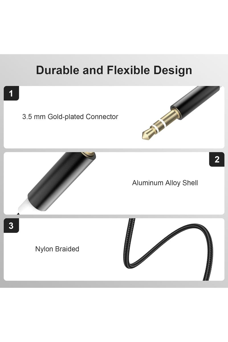 حَبْل تِك 3.5mm كابل الصوت Aux كابل مضفر ذكر إلى ذكر ستيريو مساعد Aux جاك لفون iPad سامسونج الهواتف الذكية أقراص سيارة المنزل ستريو سماعات الرأس المتكلم - Image 3