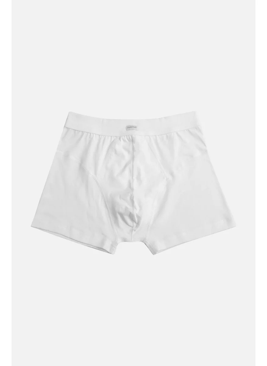 إمبتوس Men's Cotton White Retro Boxers - Imp-Rbxr-B