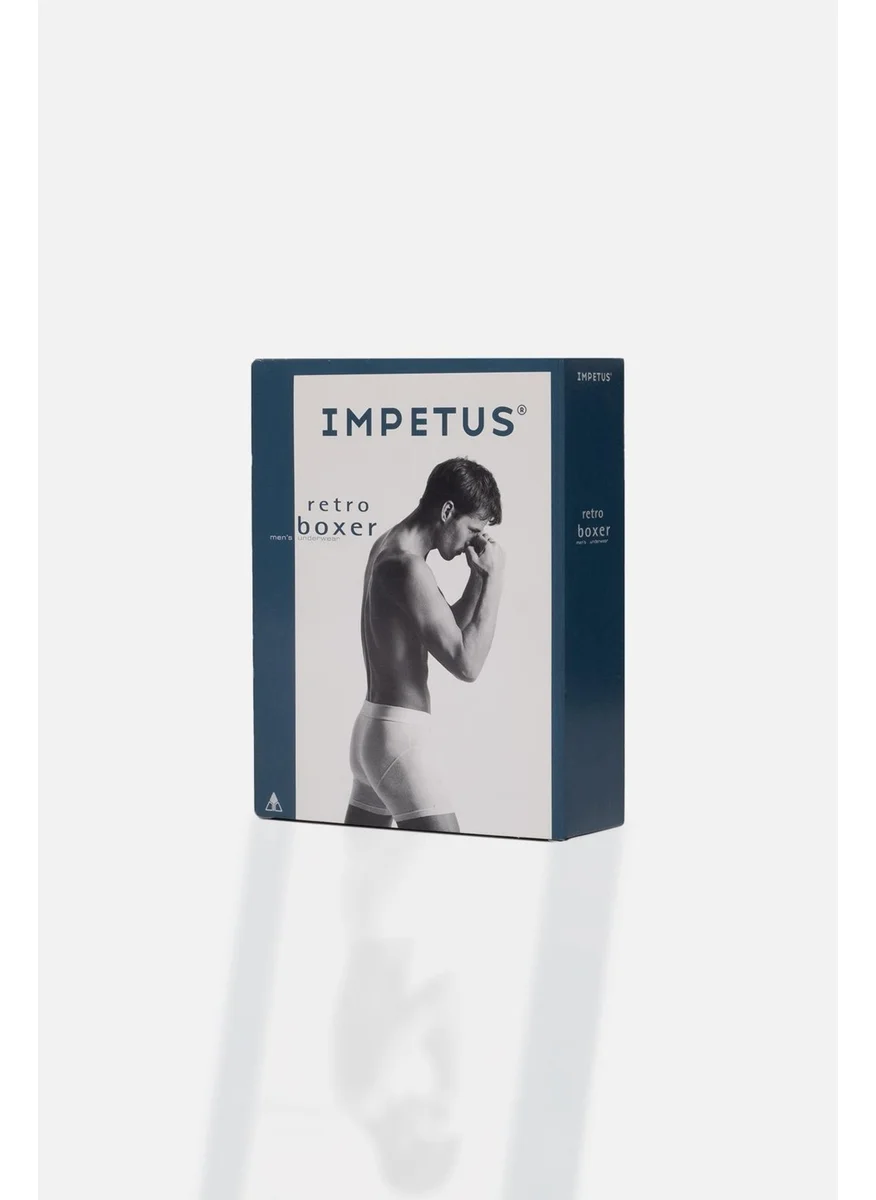 إمبتوس Men's Cotton White Retro Boxers - Imp-Rbxr-B