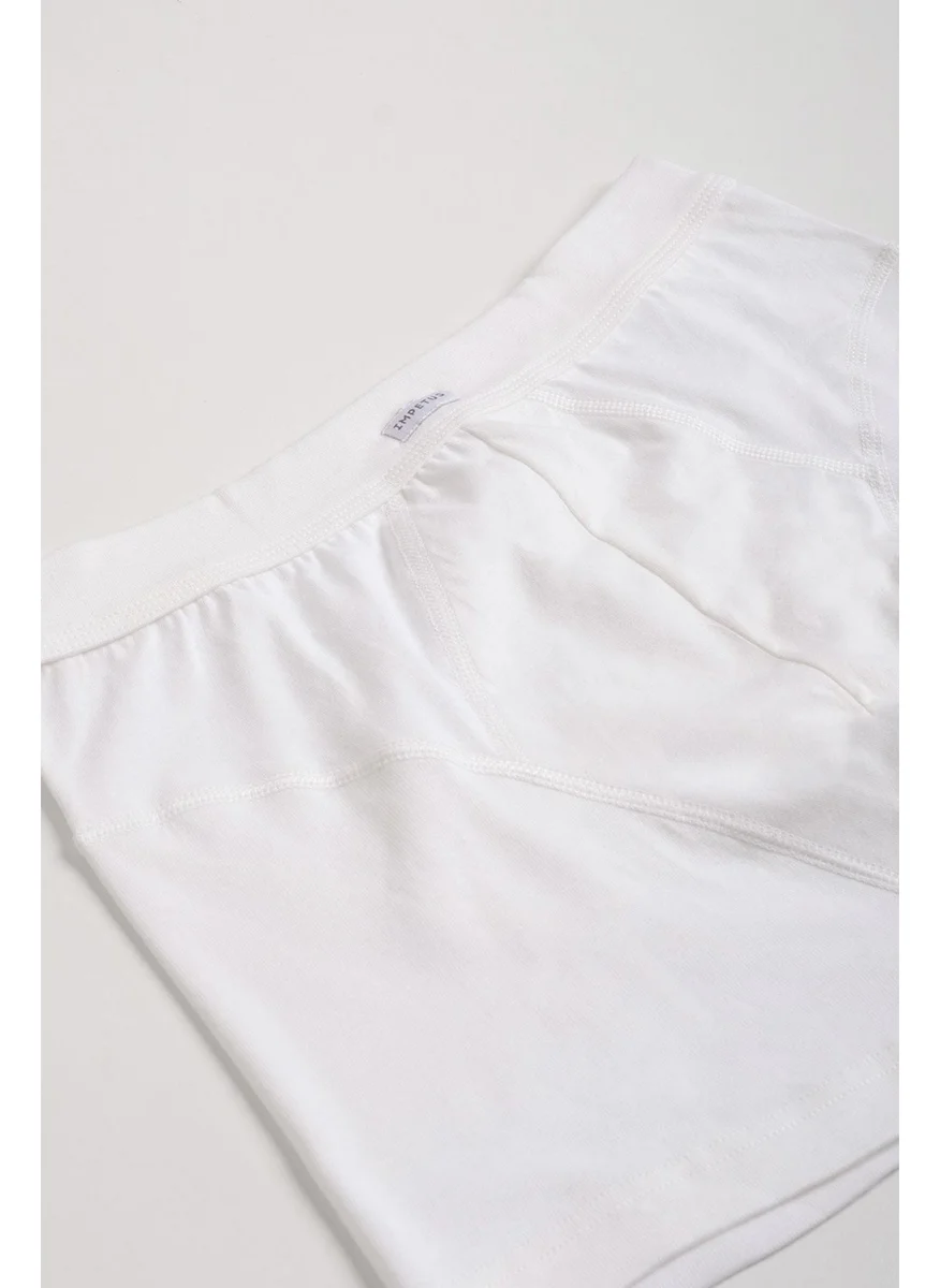 إمبتوس Men's Cotton White Retro Boxers - Imp-Rbxr-B