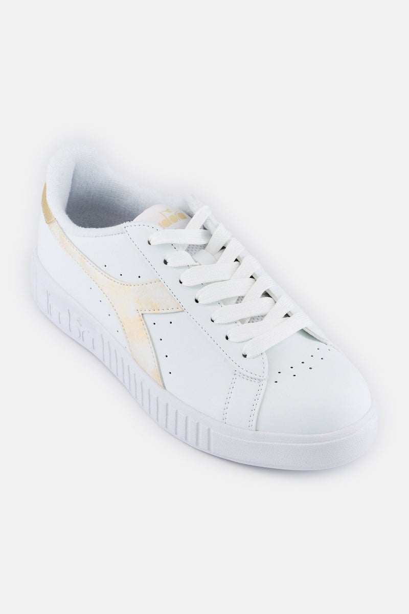 DIADORA Kids Girl Brand Logo Lace Up Outdoor Shoes White - Image 1