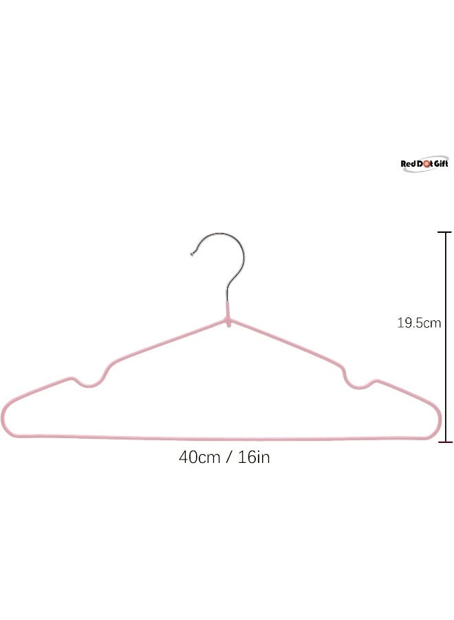 Red Dot Gift® 30-Pack Metal Hangers Shirt Hangers Wire Hangers 40cm Strong Anti-Slip Hangers Space Saving Rubber Coated Hangers Heavy Duty Hangers - Image 2