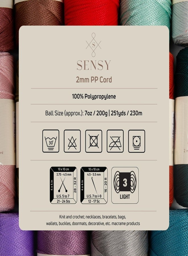 S SENSY Sensy Premium 2mm 251 Yards Polyester Rope - 100% Polypropylene Macrame Cord for Crochet Bag, Thread Gift for Knitter (Latte) - Image 4
