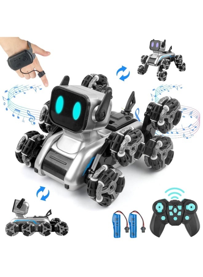 TOY GARDEN Eight-Wheel Remote Control Robot Dog – Intelligent Stunt Pet Dog Toy with Gesture Control, Music & Lights - Image 4