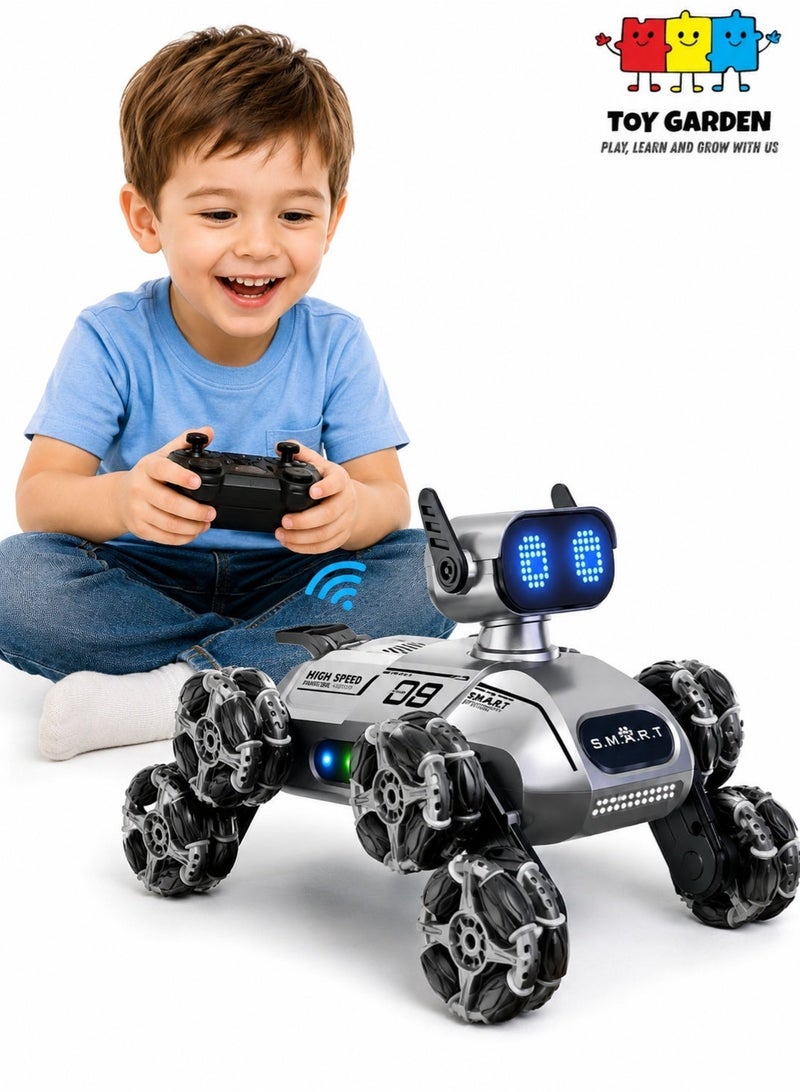 TOY GARDEN Eight-Wheel Remote Control Robot Dog – Intelligent Stunt Pet Dog Toy with Gesture Control, Music & Lights - Image 2