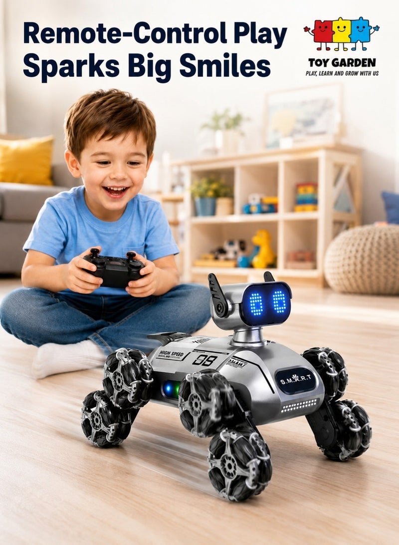 TOY GARDEN Eight-Wheel Remote Control Robot Dog – Intelligent Stunt Pet Dog Toy with Gesture Control, Music & Lights - Image 1