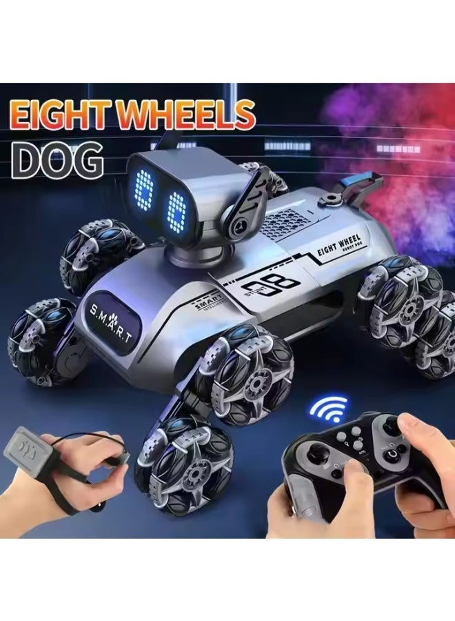 TOY GARDEN Eight-Wheel Remote Control Robot Dog – Intelligent Stunt Pet Dog Toy with Gesture Control, Music & Lights - Image 4