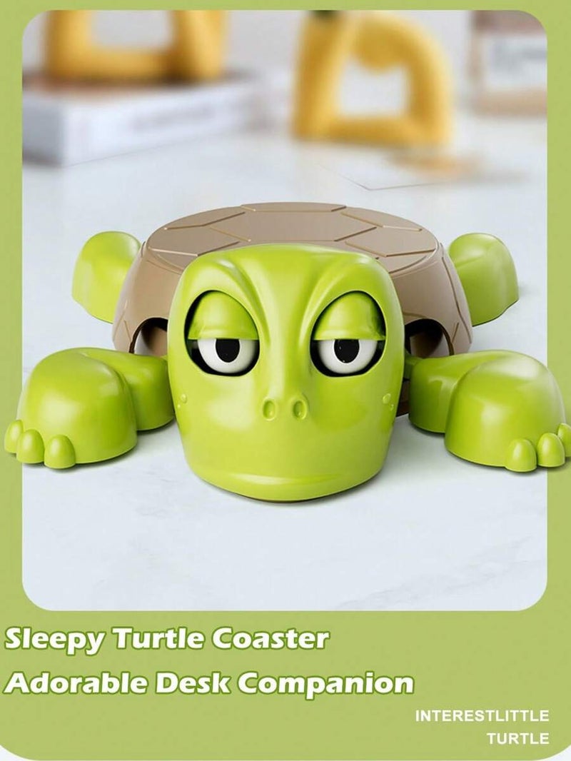 Shein 1 Set Interesting Turtle Shaped Heat Insulation Cup Coasters, Eye-Catching Decorative Items, Creative Stress Relief Desktop Decor, Cute Cartoon Heat Insulation Cup Mats, Suitable For Tea Room, Home Decor, Office Reception - Size Pink+Green - Image 2
