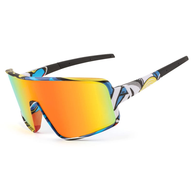 FEISEDY Sports Sunglasses, Polarized Oversized Shield for Women Men Youth, Baseball Cycling Running Outdoor Visor B2988 - Image 3
