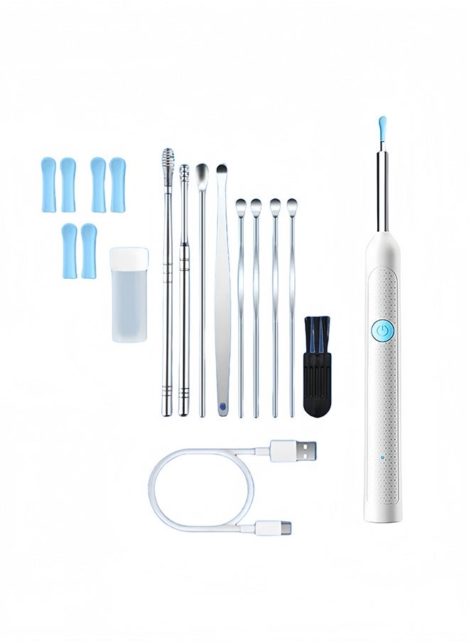 Generic - White Smart Ear Wax Remover with Temperature Control – Visual Otoscope Ear Cleaner with Camera, Wireless for iOS Android, Gentle Silicone Tips for Safe Ear Cleaning - Image 1