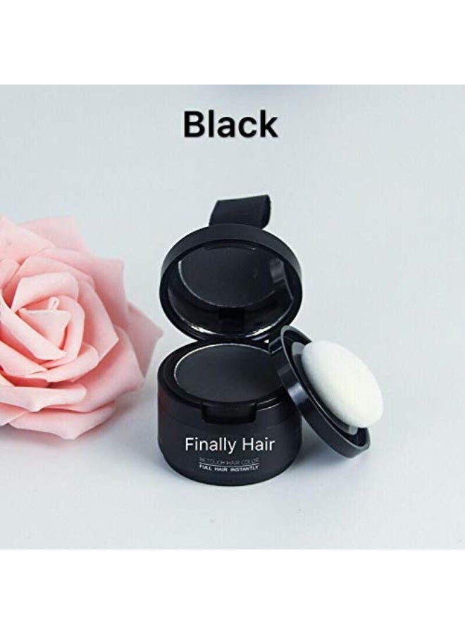 Finally Hair كونسيلر ألياف الشعر النهائي - حل فقدان الشعر الأسود المقاوم للماء، مُنشئ خط الشعر، مُعزز الحواجب ومُعبئ اللحية مع مسحوق الظل القابل للتطبيق باللمس - Image 2