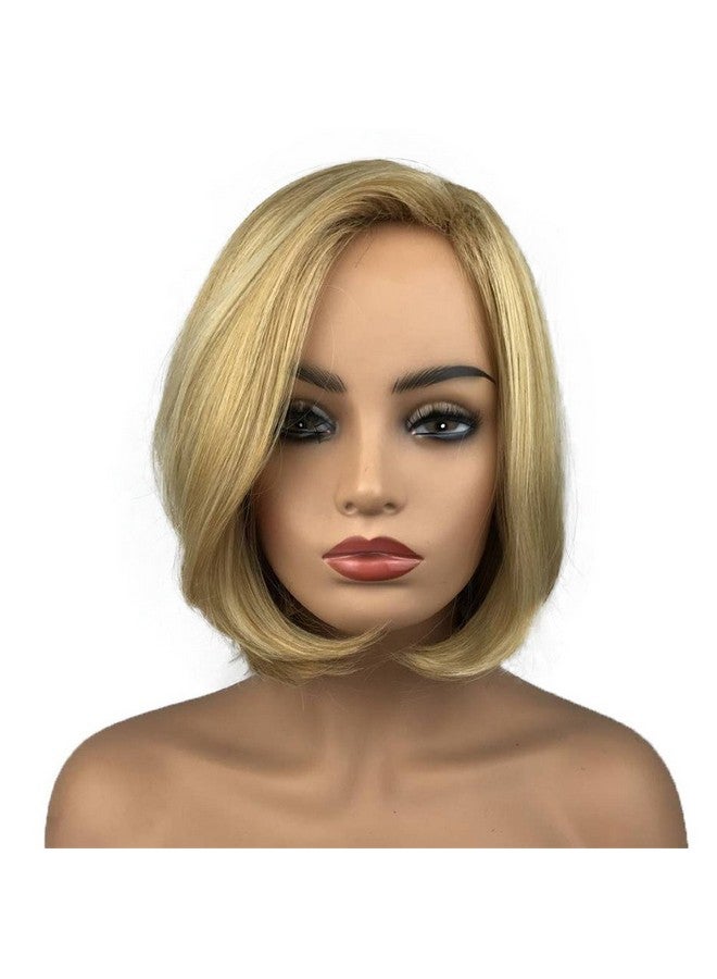 Aimole Women'S Medium Length Straight Bob Wigs Blonde Synthetic Wig Full Capless Hair - Image 1