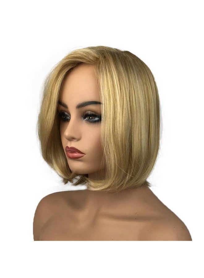 Aimole Women'S Medium Length Straight Bob Wigs Blonde Synthetic Wig Full Capless Hair - Image 2