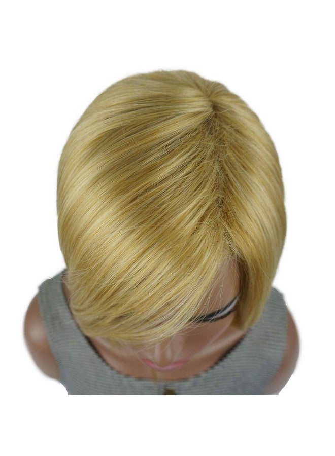 Aimole Women'S Medium Length Straight Bob Wigs Blonde Synthetic Wig Full Capless Hair - Image 5