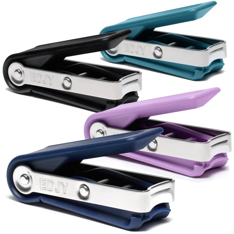 EDJY Fingernail Cutter - Precision Stainless Steel Nail Cutter for Fingernails | Sharp Blade, Ergonomic Design, Durable & Rust-Resistant | Ideal for Men and Women | Multi Color | 4-Pack - Image 1