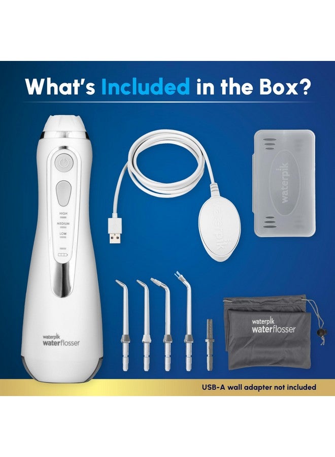 Waterpik Cordless Advanced 2.0 Water Flosser For Teeth, Gums, Braces, Dental Care With Travel Bag and 4 Tips, ADA Accepted, Rechargeable, Portable, and Waterproof, White WP-580, Packaging May Vary - Image 4