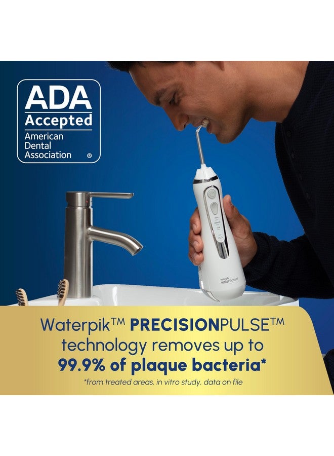Waterpik Cordless Advanced 2.0 Water Flosser For Teeth, Gums, Braces, Dental Care With Travel Bag and 4 Tips, ADA Accepted, Rechargeable, Portable, and Waterproof, White WP-580, Packaging May Vary - Image 3