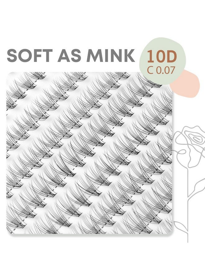 WONSIS Individual Lashes, Lash Clusters, 240 Pcs 10D Individual Lash Extensions, Natural Soft Lightweight Reusable, Thickness 0.07mm C Curl False Eyelashes 8/9/10/11/12mm (10D 8-12mm) - Image 2