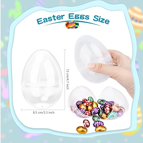 Restroma 40 Pcs 5 Inch 45 Inch Clear Easter Eggs Fillable Bulk Large Transparent Plastic Eggs Empty Easter Eggs for Easter Basket Stuffers Party Decor - Image 5