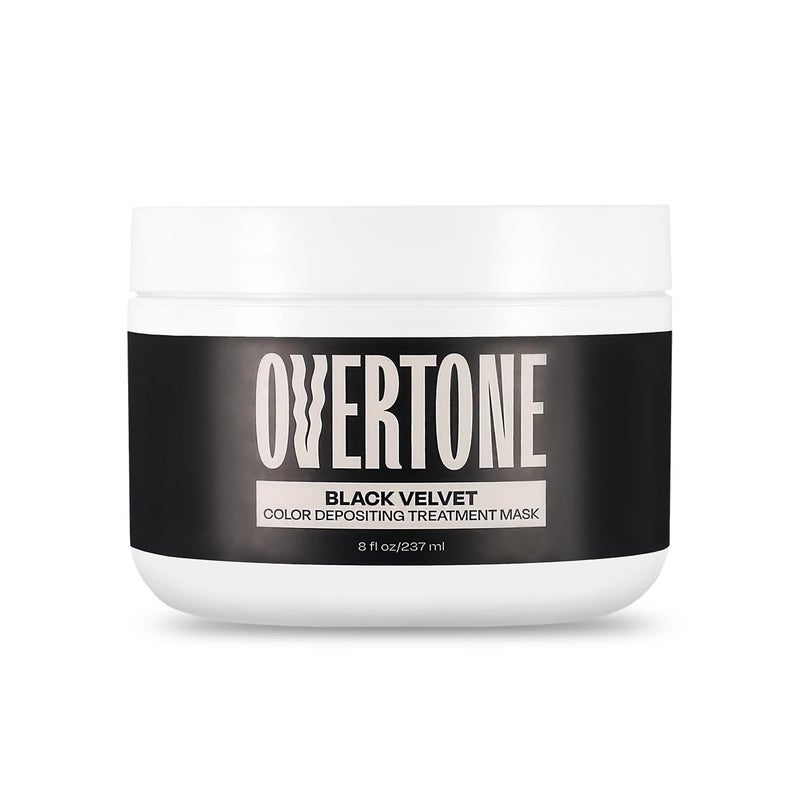 OVERTONE بلسم صبغة الشعر شبه الدائم أوفرتون، مخمل أسود، 8 أونصات، مغذي، خالي من الأضرار، قناع إيداع اللون لجميع أنواع الشعر مع زبدة الشيا وزيت جوز الهند، نباتي وخالي من القسوة - Image 2