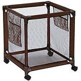 Essentially Yours Essentially Yours Rolling Pool Storage Organizer Bin, Standard Size, 18" W x 18" L x 21" H, Brown  - Image 1