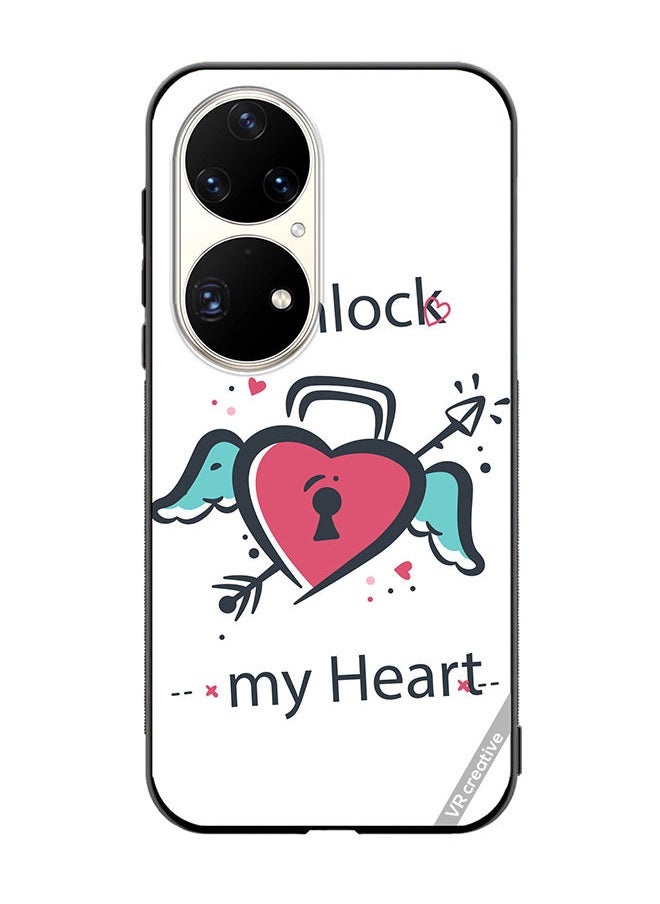 VR CREATIVE Protective Case Cover For Huawei P50 Pro Unlock My Heart Design Multicolour  - Image 1