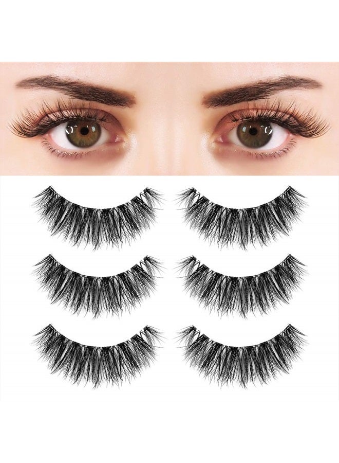 BEPHOLAN Eyelashes Natural Look False Lashes - Bepholan Fake Eyelashes 5D Super Fluffy False Eyelashes Clear Band Wispy Lashes 3-Pack Faux Mink Lashes,XMZ91 - Image 1
