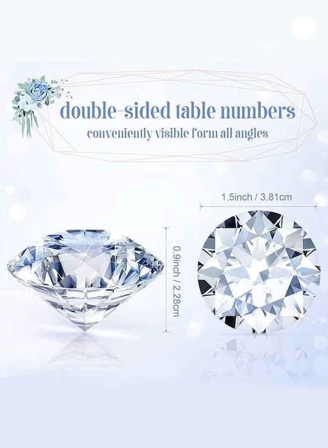 حامل بطاقات مكان من الألماس مكون من 18 قطعة، حامل بطاقات طاولة من الكريستال الأكريليكي لحفلات الزفاف وديكورات الحفلات وحفلات استقبال المولود وديكورات الطاولة (شفاف) - Image 2