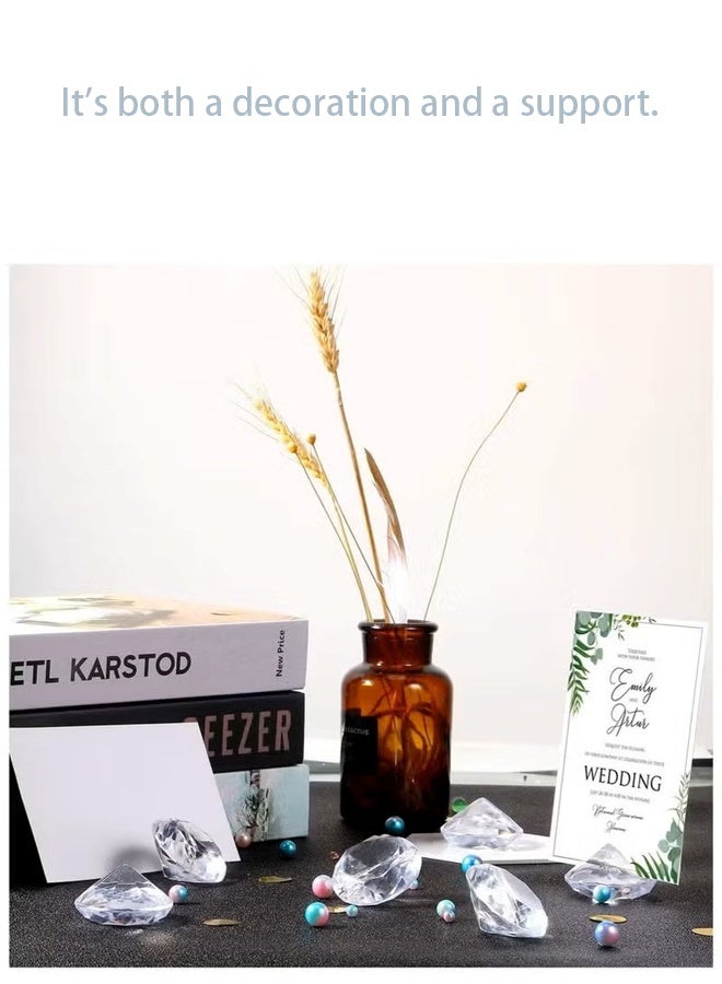 حامل بطاقات مكان من الألماس مكون من 18 قطعة، حامل بطاقات طاولة من الكريستال الأكريليكي لحفلات الزفاف وديكورات الحفلات وحفلات استقبال المولود وديكورات الطاولة (شفاف) - Image 5