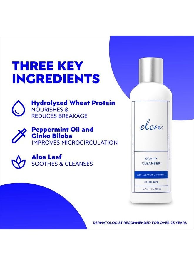 Elon - Thinning Hair Scalp Cleanser - Revitalizing Scalp Treatment for Hair Growth – Exfoliating Scalp Treatment for Women & Men to Unclog Follicles – Scalp Moisturizer for All Hair Types (6.7 Oz.) - Image 1