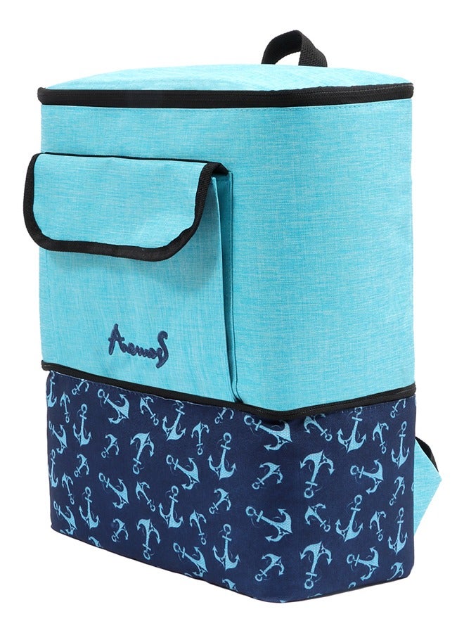 Anemoss Insulated Backpack with 2 Compartments 17L, Soft Cooler Lunch Box Bag, Waterproof Double Deck Insulated Lunch Bag, Carrying Hot and Cold Food Drinks, Ideal for Office, School, Picnic, Camping, Made in Turkey  - Image 3
