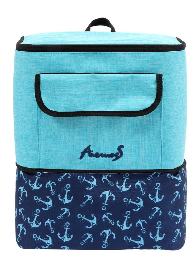 Anemoss Insulated Backpack with 2 Compartments 17L, Soft Cooler Lunch Box Bag, Waterproof Double Deck Insulated Lunch Bag, Carrying Hot and Cold Food Drinks, Ideal for Office, School, Picnic, Camping, Made in Turkey  - Image 2