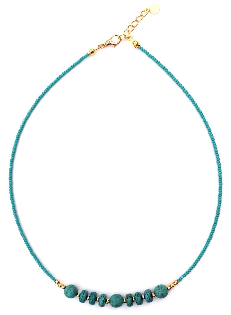 Alwan Necklace with 9 Turquoise Stones - Image 2