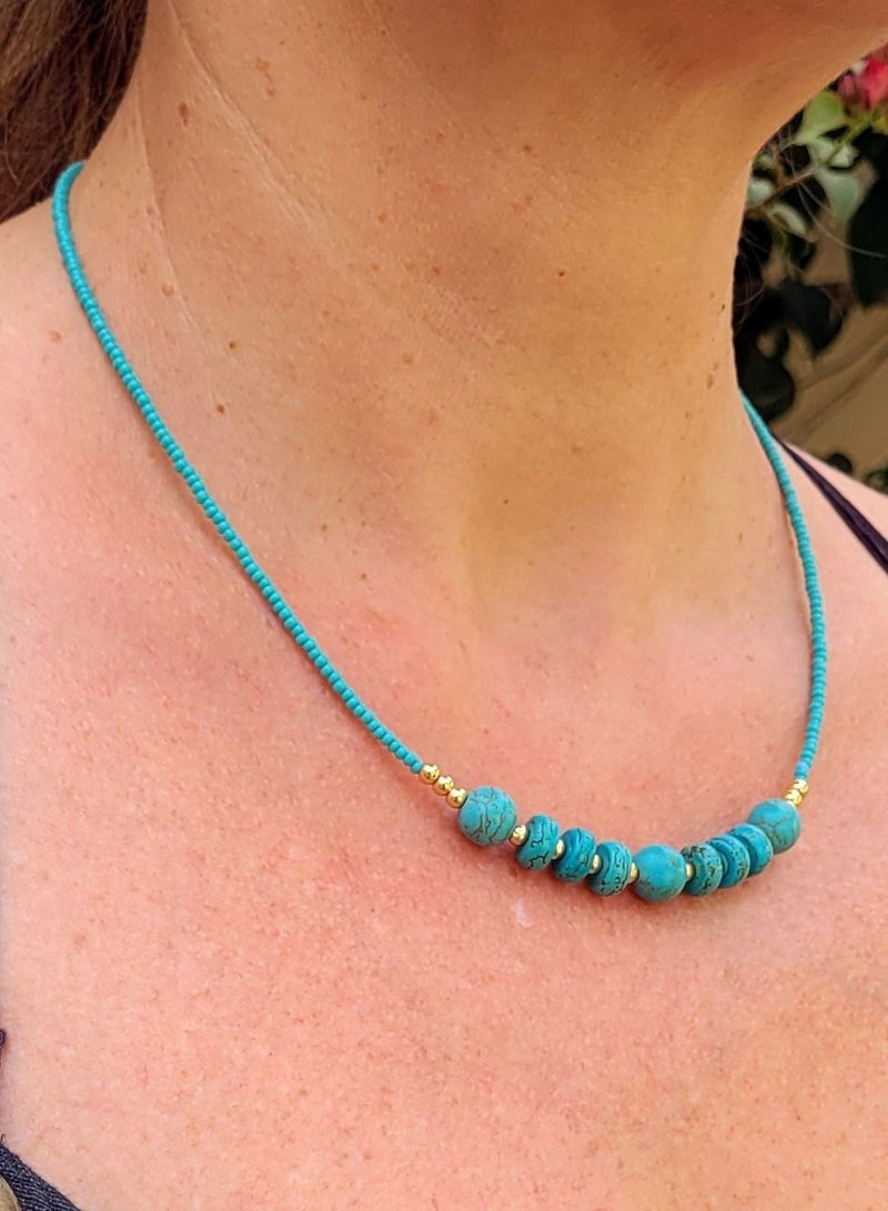 Alwan Necklace with 9 Turquoise Stones - Image 4