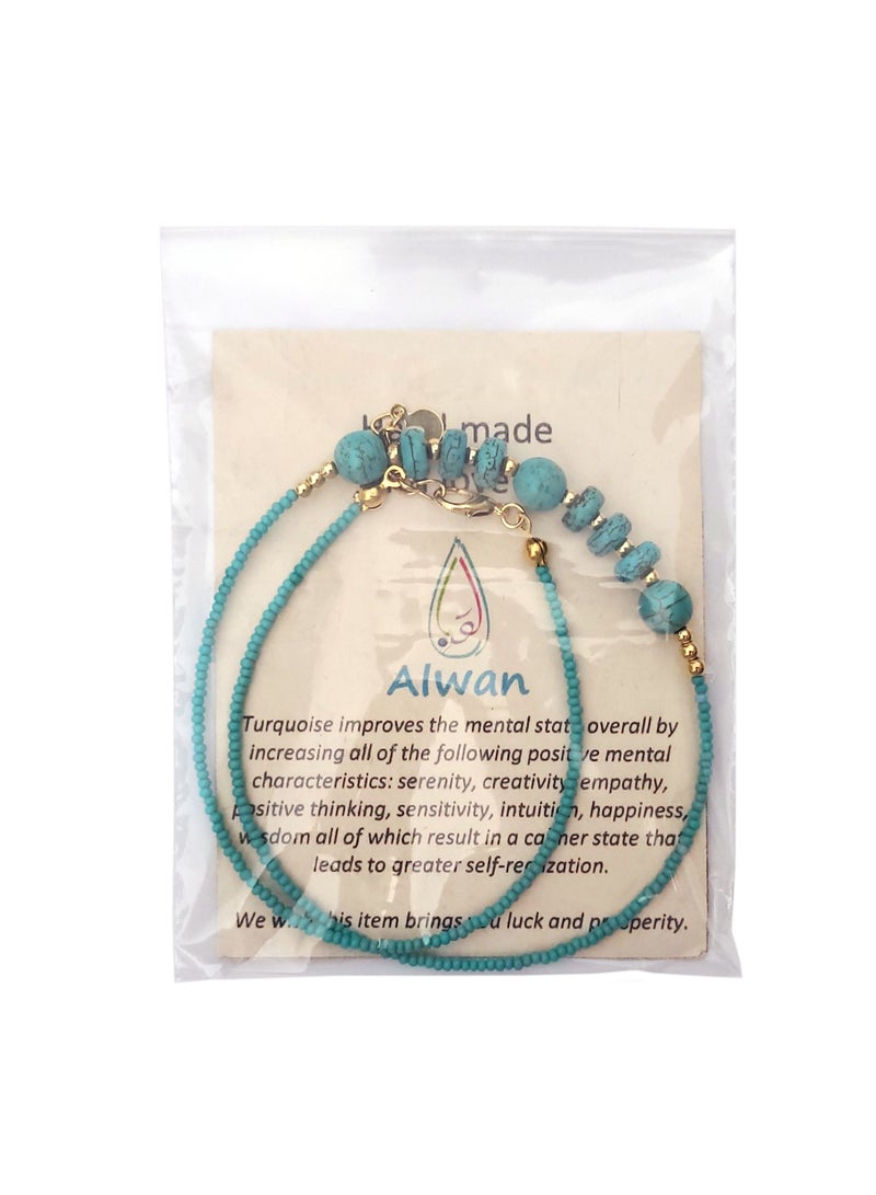 Alwan Necklace with 9 Turquoise Stones - Image 5