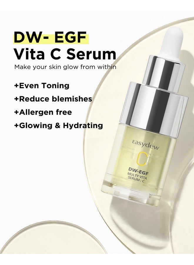 Easydew Multi Vita C Serum - Korean Facial Serum For Uneven Skin Tone & Dull Skin With Vitamin C, Egf Peptide, Niacinamide - Prevent-Oxidation Skin Vitality & Radiance Complexion, 0.47 Fl.Oz. - Image 2