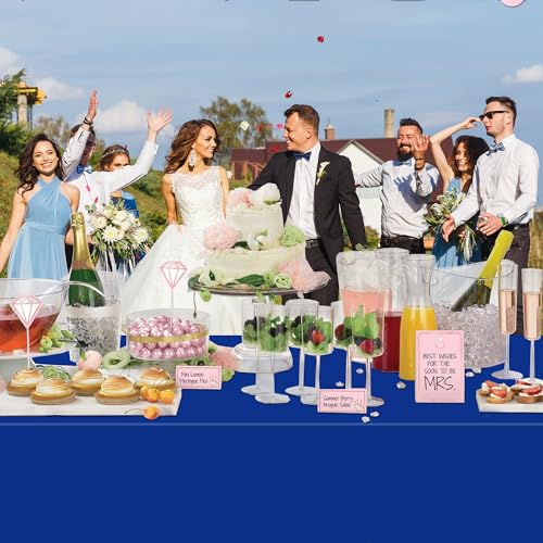 WNINK 2 Pack Royal Blue Tablecloths Disposable Table Covers 54" x 108" Table Cloths for BBQ Birthday Picnic Bridal Shower Wedding Plastic Table Cloths for Parties Fits 6 to 8 Foot Rectangle Tables - Image 5
