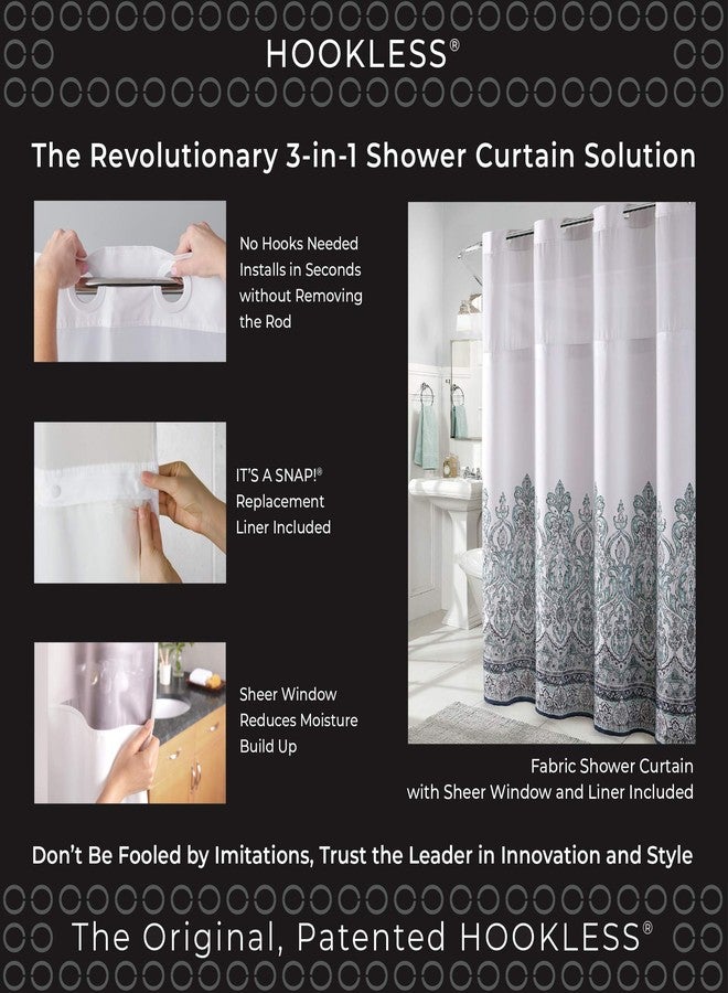 Hookless® Hello Georgous Shower Curtain with Peva Liner, 71 x 74 - Image 4