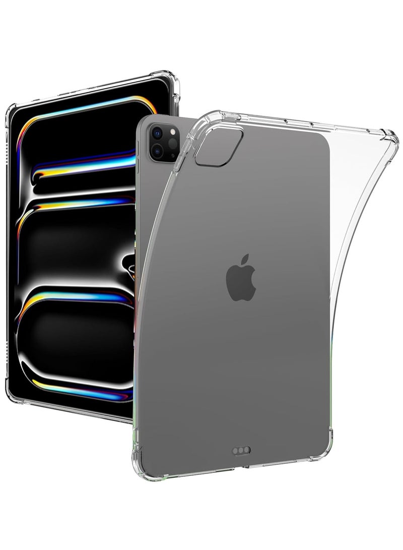 MIGOFAST IPad Air 11 Inch 2024 M2  Ultra Thin Flexible Soft TPU Four Corners Anti-fall Protection Corner Airbag Bumper Anti Shock Silicone Case  Transparent - Image 1