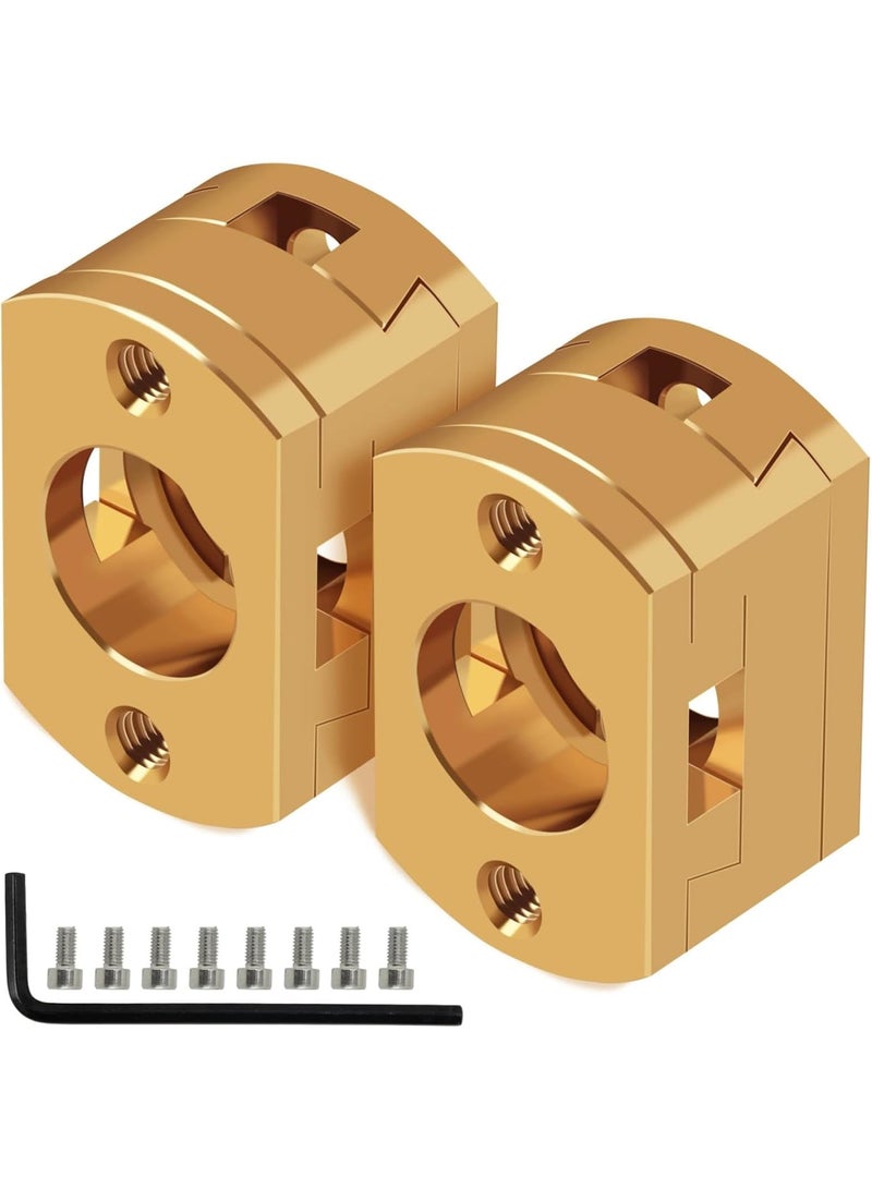 SOLARAE Brass Z Axis Coupler, Dual Z T8 Lead Screw Upgrade Oldham Coupling, for Creality Ender 3 Pro V2 CR-10 CR-10S Pro 3D Printer Accessory T8 Lead Screw Hotbed(Pack of 2) - Image 1
