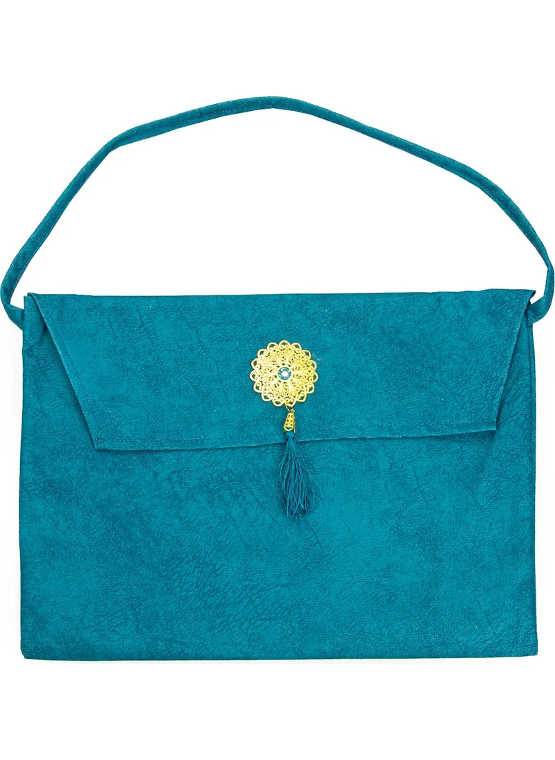 İhvan Ihvan Nubuck Mosque Size Quran Carrying Bag Blue